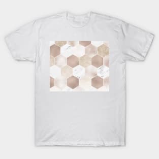 Blush pearl and marble hexagons T-Shirt